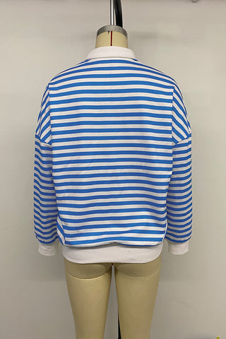 Striped Zip-Up Sweatshirt