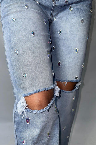 Embellished Straight-Leg Jeans
