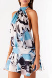 Halter Neck Flare Mini Dress