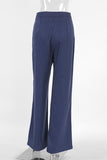 Pinstripe Wide-Leg Pants