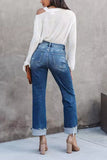 Stylish Straight-Leg Denim Jeans