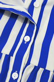 Striped Button-Front Blouse