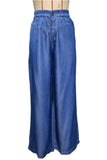 Button-Front Wide-Leg Casual Pants