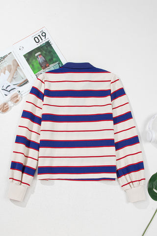 Long Sleeve Pullover with Striped Pattern