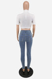 Lace-Up Cutout Straight Jeans