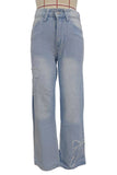 Wide-Leg Straight Jeans with Unique Detailing