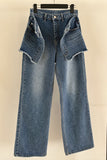 Distinctive Layered Straight Jeans
