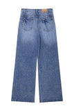 Straight Leg Jeans with Side Buttons
