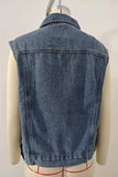 Button-Front Denim Vest