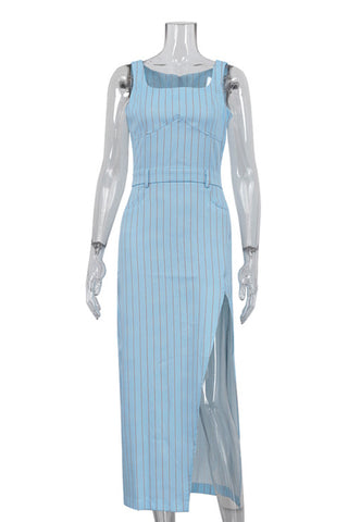 Striped Blazer and Dress Set