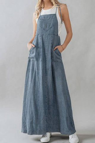 Denim Overall Maxi Dress