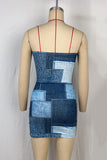 Strapless Patchwork Mini Dress