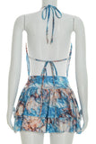 Halter Skirted Set with Pleated Details