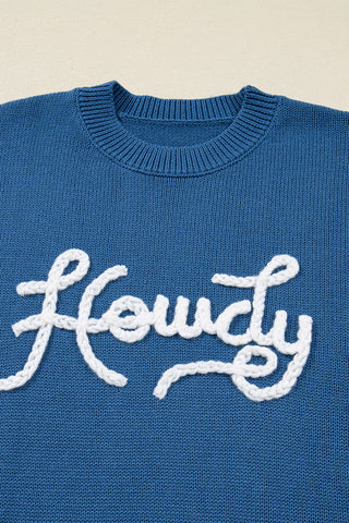 Letter Detail Crewneck Sweater
