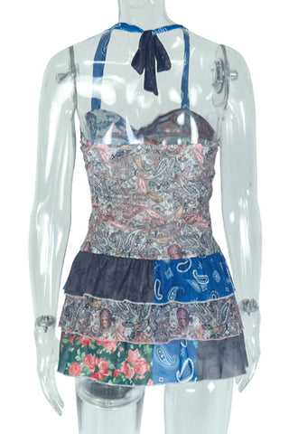 Halter Neck Tiered Casual Dress