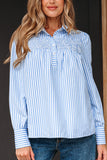 Striped Button-Down Blouse