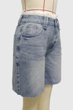 Distressed High-Waist Denim Shorts