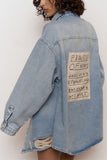 Oversized Distressed Denim Jacket