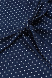 Lace-Trimmed Polka Dot Casual Dress