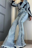 Boho Braided Flare Jeans