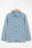 Casual Zip-Up Denim Jacket