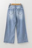 Button-Front Wide-Leg Jeans
