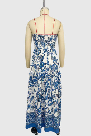 Strapless Floral Casual Dress