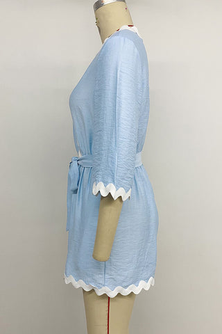 Scalloped Trim Wrap Romper
