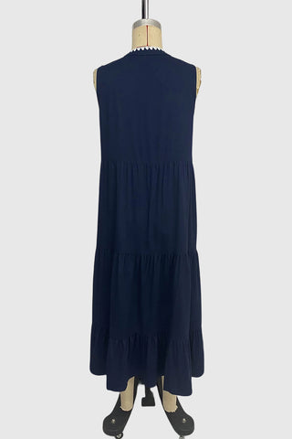 Sleeveless V-Neck Tiered Dress