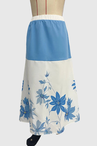 Floral Skirt with High Waist