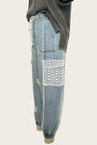 Relaxed Fit Ripped Denim Joggers