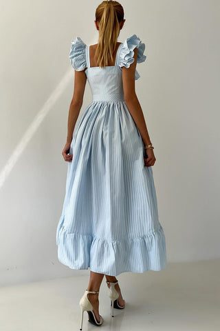 Ruffle-Trim Casual Maxi Dress