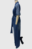 Chic Tie-Waist Denim Jumpsuit