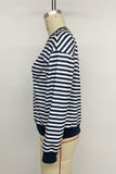 Off-Shoulder Striped Sweatshirt