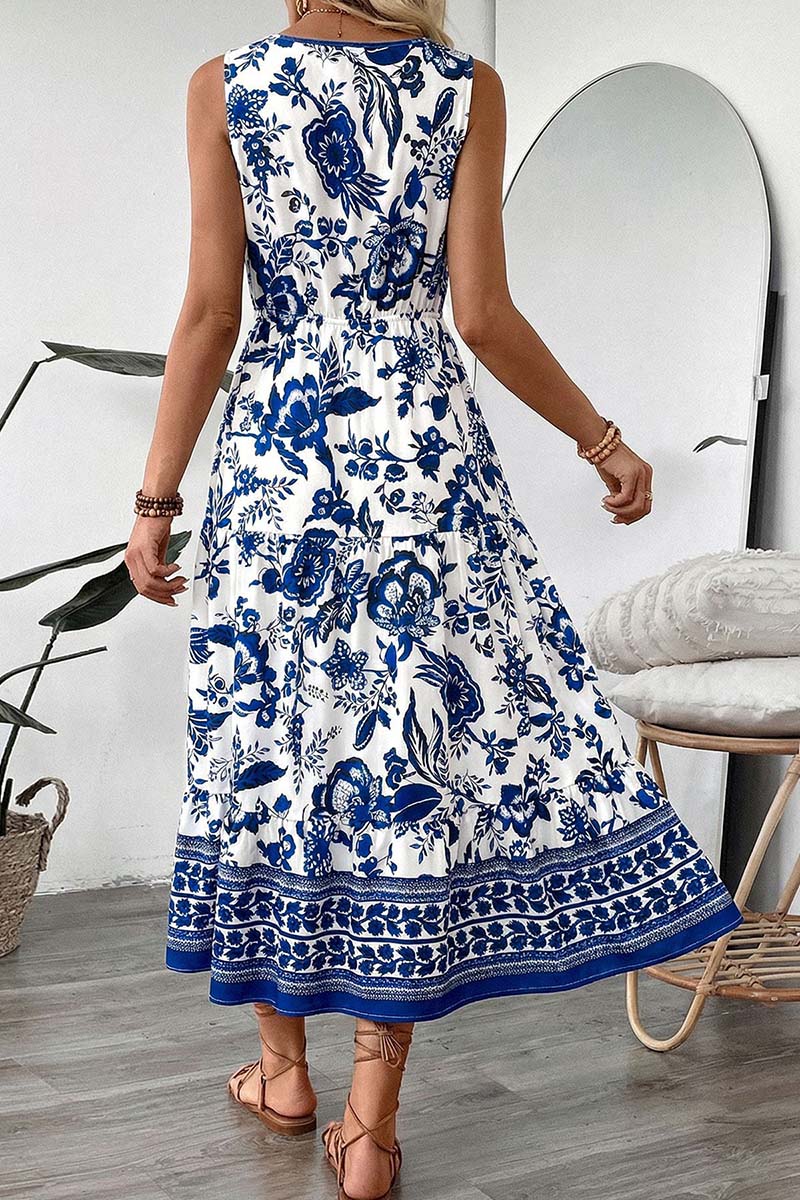 Sleeveless Floral Midi Dress