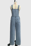 Casual Wide-Leg Denim Jumpsuit