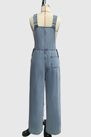 Casual Wide-Leg Denim Jumpsuit