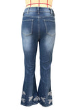 Patterned Flare Jeans