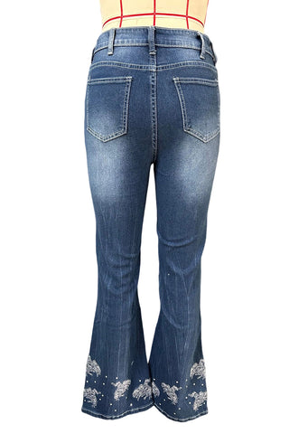 Patterned Flare Jeans