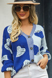 Button-Front Patterned Cardigan