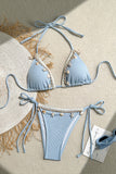 Shell Print Bikini Set with Ties