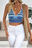 Patterned Halter Neck Tank Top