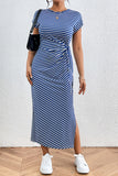 Striped Casual Midi Dress