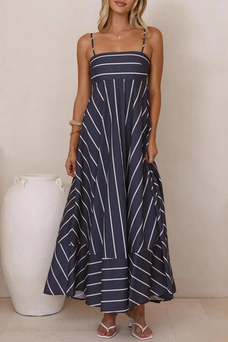 Striped Spaghetti Strap Maxi Dress
