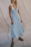 Striped V-Neck Vacation Dress