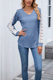Lace Trim Long Sleeve Top