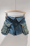 Utility Pocket Denim Shorts