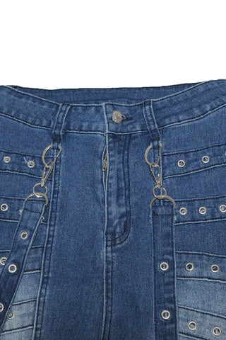 Embellished Straight-Leg Denim Jeans