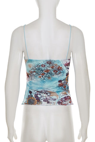Lace-Trim Floral Camisole
