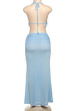 Halter-Neck Drape Dress